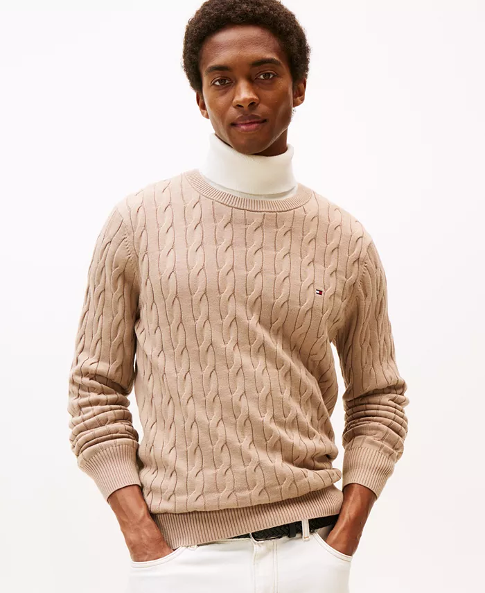 

Мужской классический свитер с косой Tommy Hilfiger, загар/бежевый