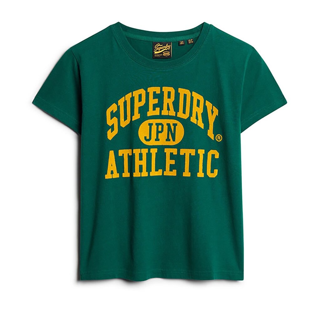 Футболка с коротким рукавом Superdry Varsity Flocked Fitted, зеленый — фото 2