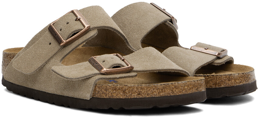 Узкие сандалии Arizona Soft Footbed Birkenstock, Taupe — фото 4