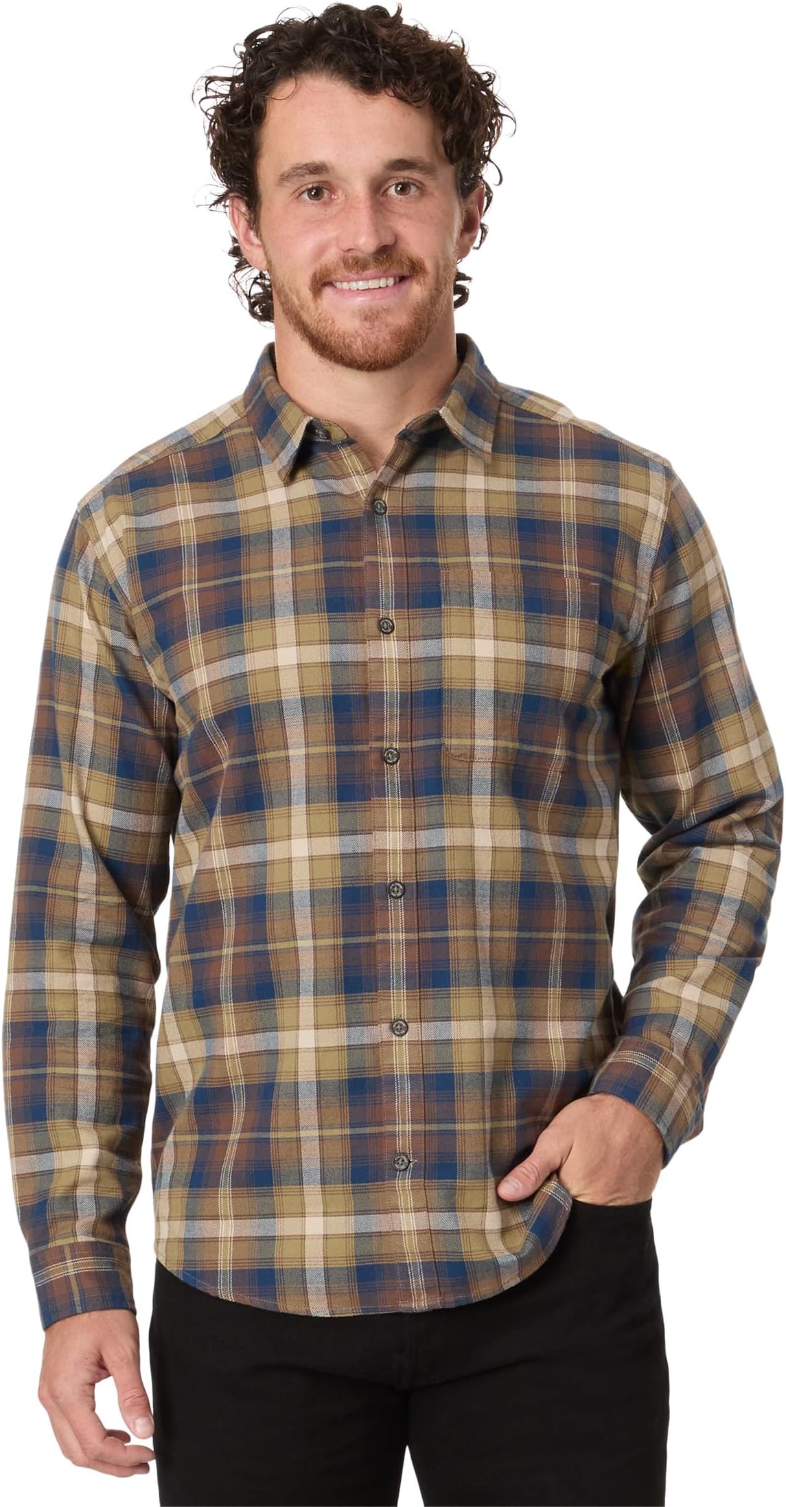 

Футболка Royal Robbins Lieback Organic Cotton Flannel Long Sleeve, цвет French Roast Tahoe Plaid