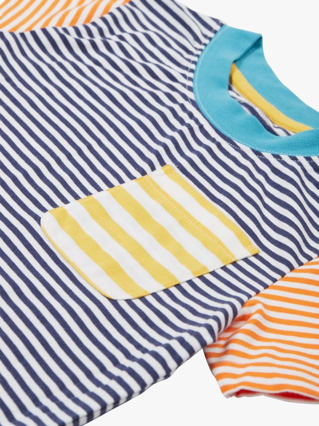 Детская футболка pentire colour block из органического хлопка в полоску Frugi, цвет Navy Blue — фото 3
