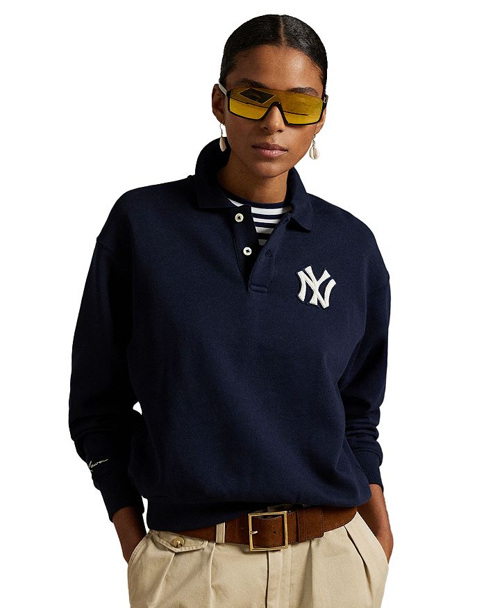 

Флисовая поло-рубашка Yankees Ralph Lauren, синий