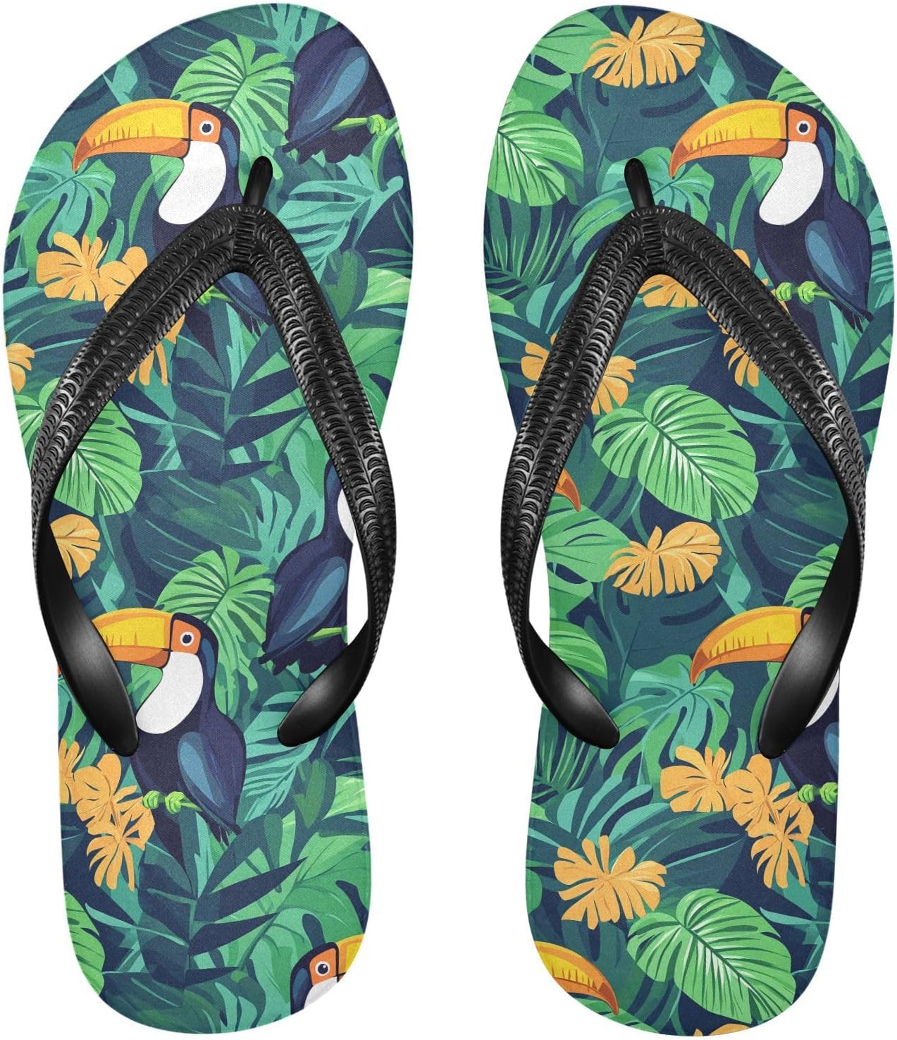 

Пляжные сандалии на лето для женщин и мужчин Palm Leaf Bird Toucan Flip Flop 20861576 Kfbe