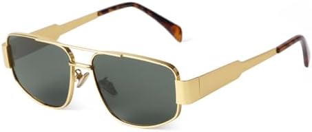 

Солнцезащитные очки в стиле панк-ретро с металлической оправой 2027 года для женщин и мужчин, винтажные солнцезащитные очки с защитными линзами от УФ-излучения MTZJH, C5 Gold Green