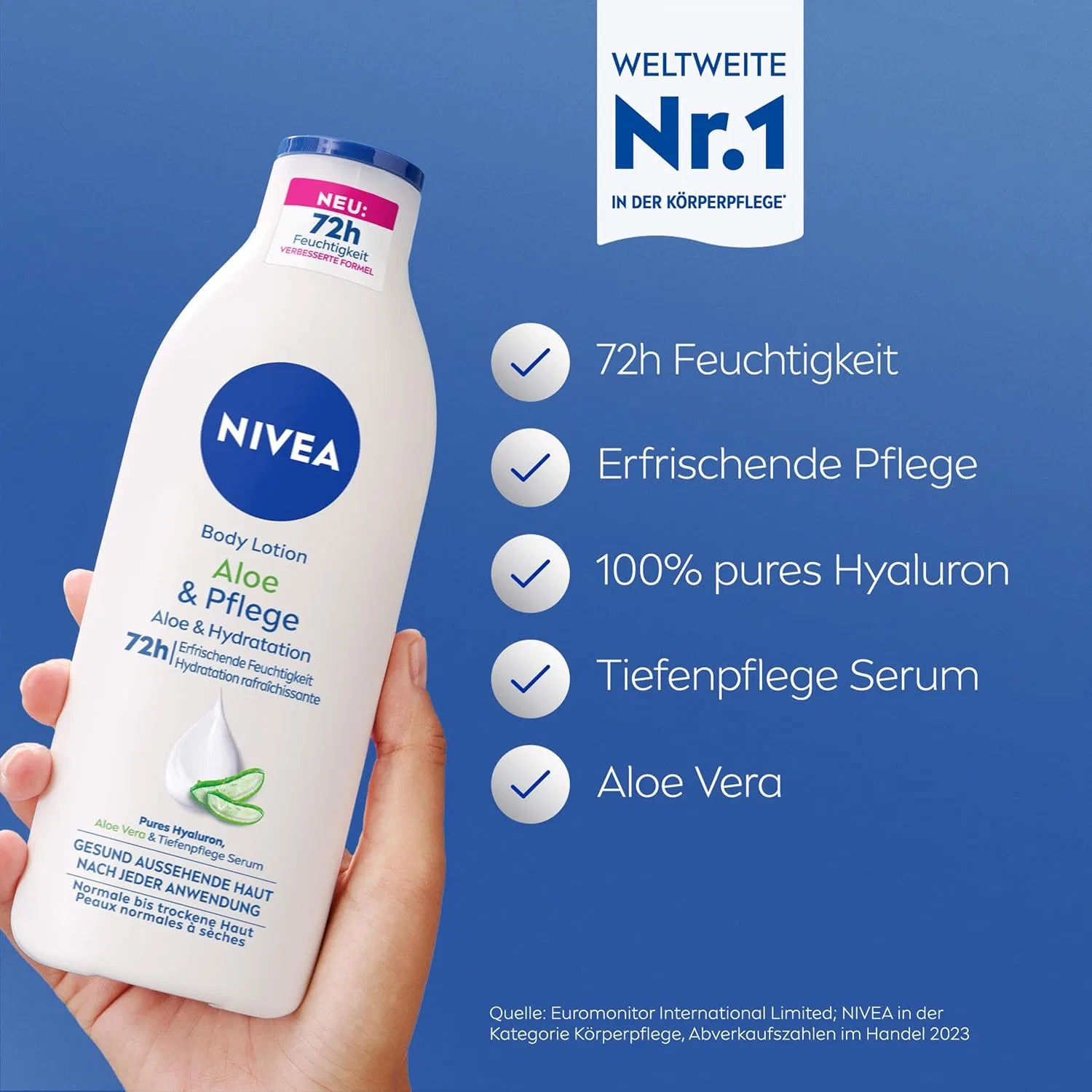 Лосьон для тела «Aloe & Care» с гиалуроном и алоэ вера от NIVEA, 400 мл Nivea — фото 2