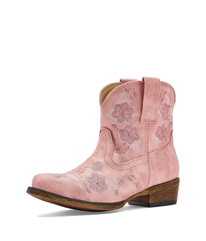 Ботинки с цветочной вышивкой Blossom Roper Kids, Pink Vintage Faux Leather — фото 2