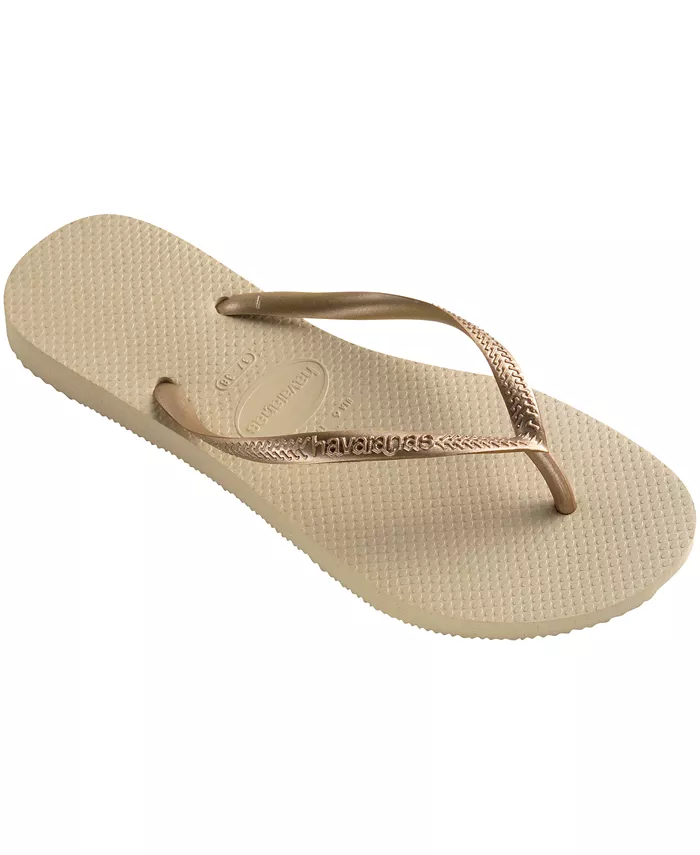 Женские узкие шлепанцы Flip-flop Havaianas, коричневый/бежевый — фото 4