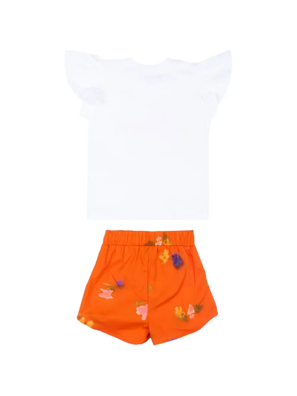 Хлопковый комплект с оборками Msgm Kids, белый — фото 2