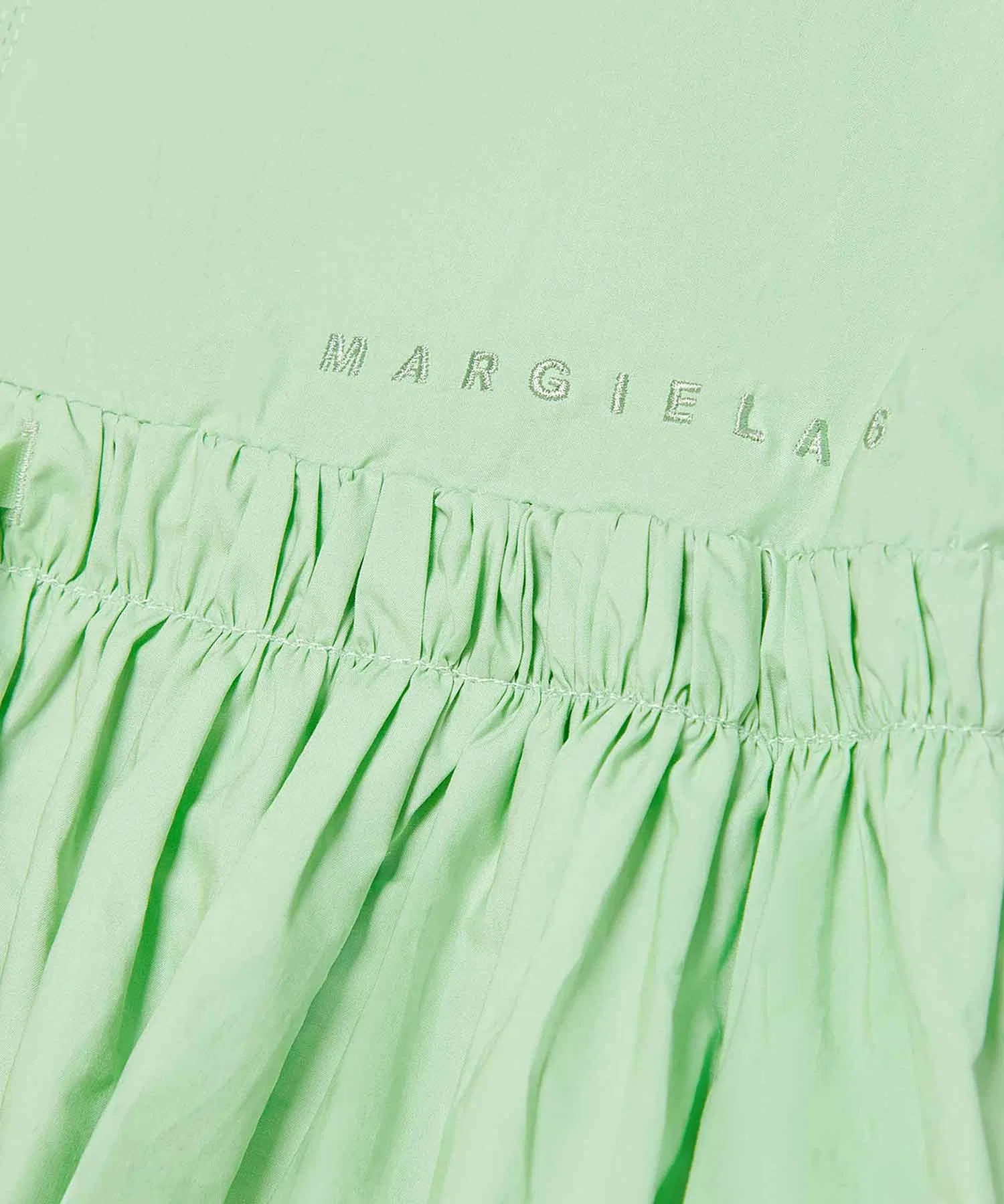 Женское хлопковое платье-миди MM6 Maison Margiela изумрудное — фото 3