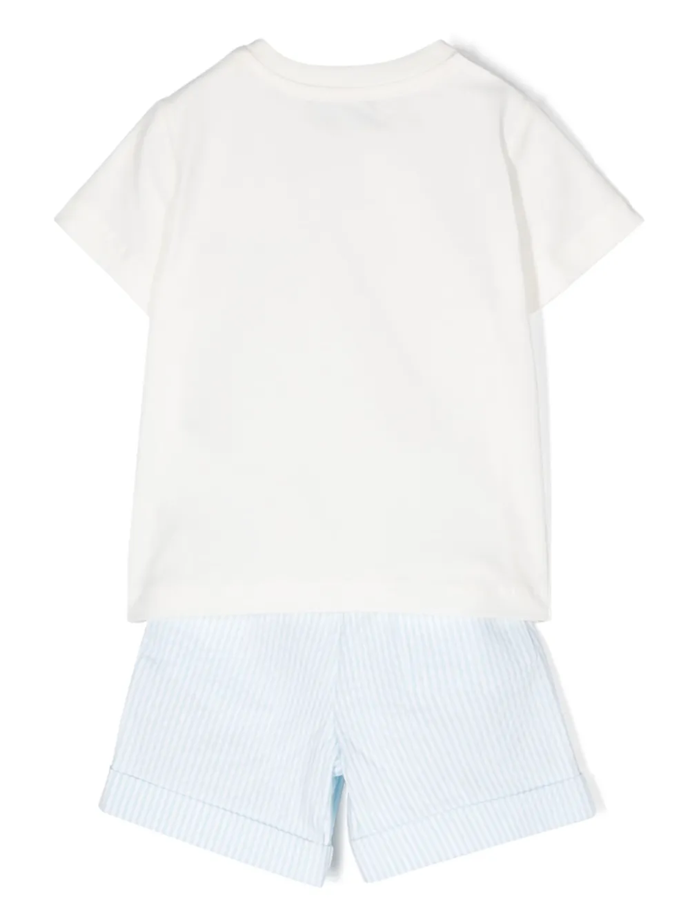 Комплект из футболки и шортов с нашивкой Teddy Bear Moschino Kids, белый — фото 2