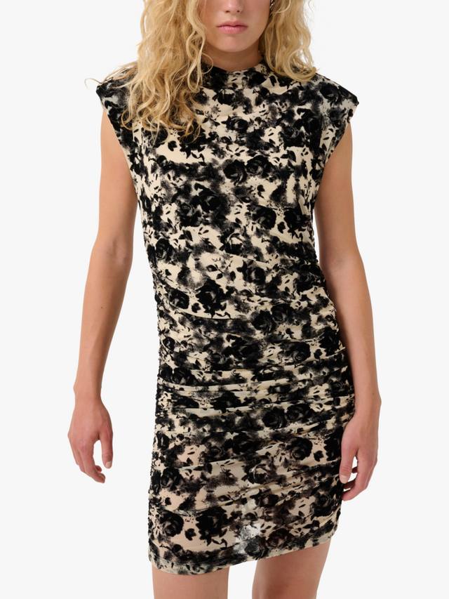 

Цветочное мини-платье с высоким воротом Gestuz, Butter Yellow/Black