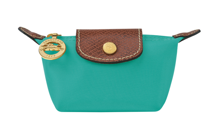 

LONGCHAMP Кожаный клатч-кошелёк Le Pliage с отделкой из коровьей кожи женский бирюзовый, Turquoise