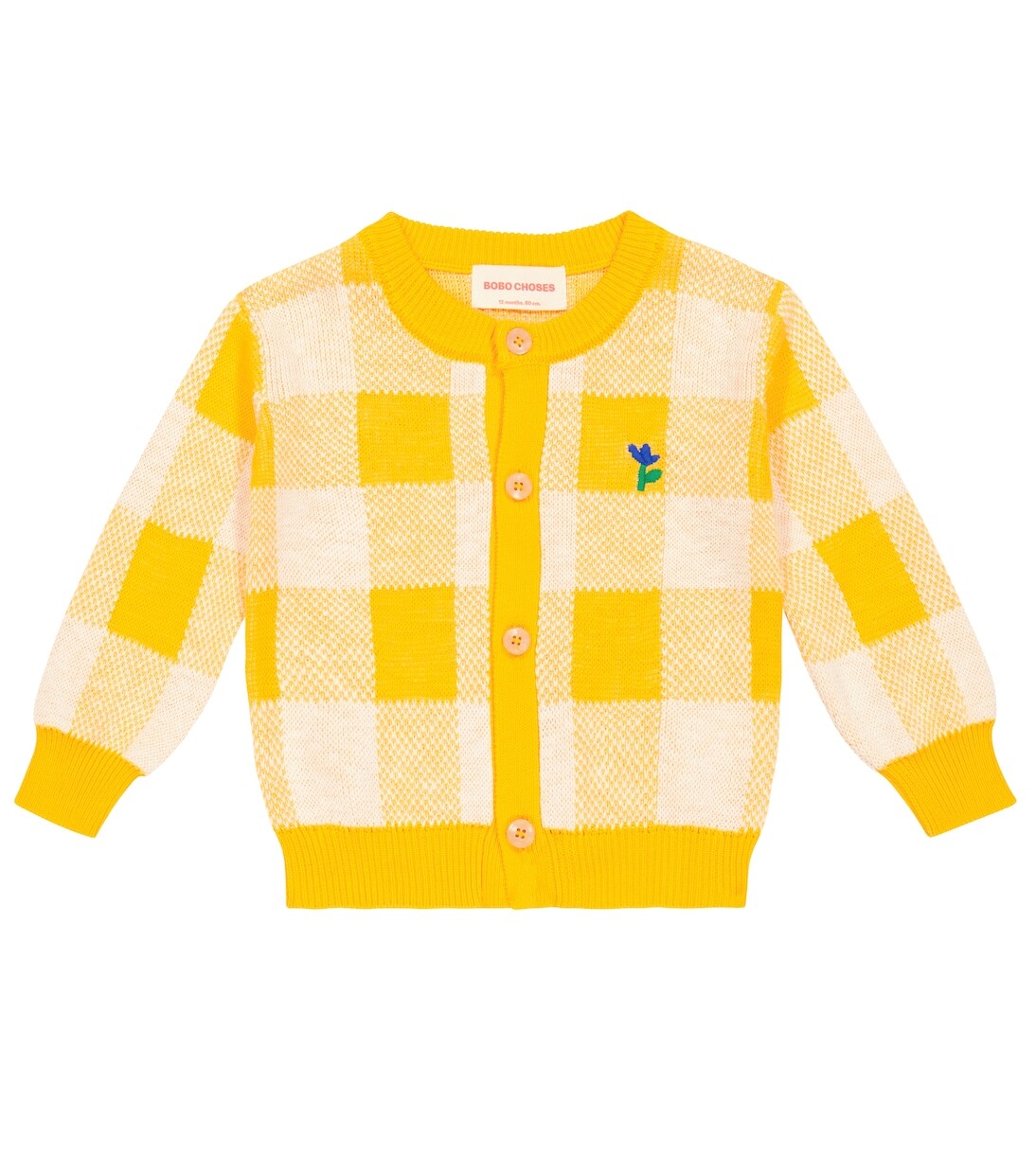 

Кардиган хлопковой вязки baby vichy Bobo Choses, желтый