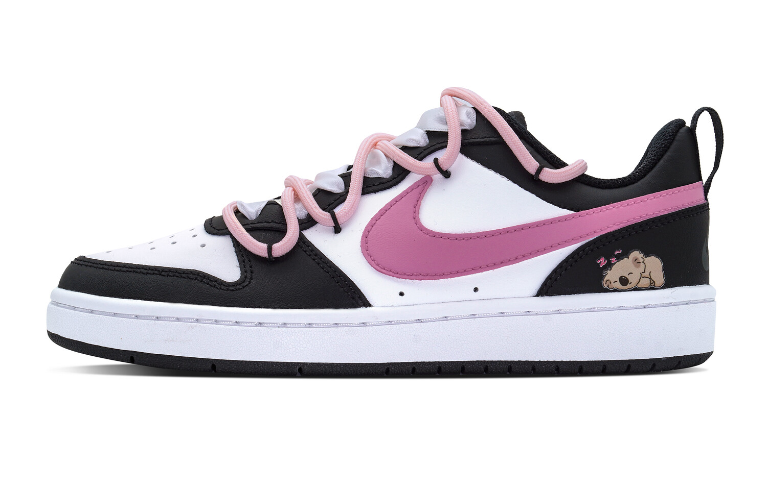 

Кроссовки Nike Court Borough Skateboarding Shoes Women's Low-top Black/White/Pink, черный/розовый