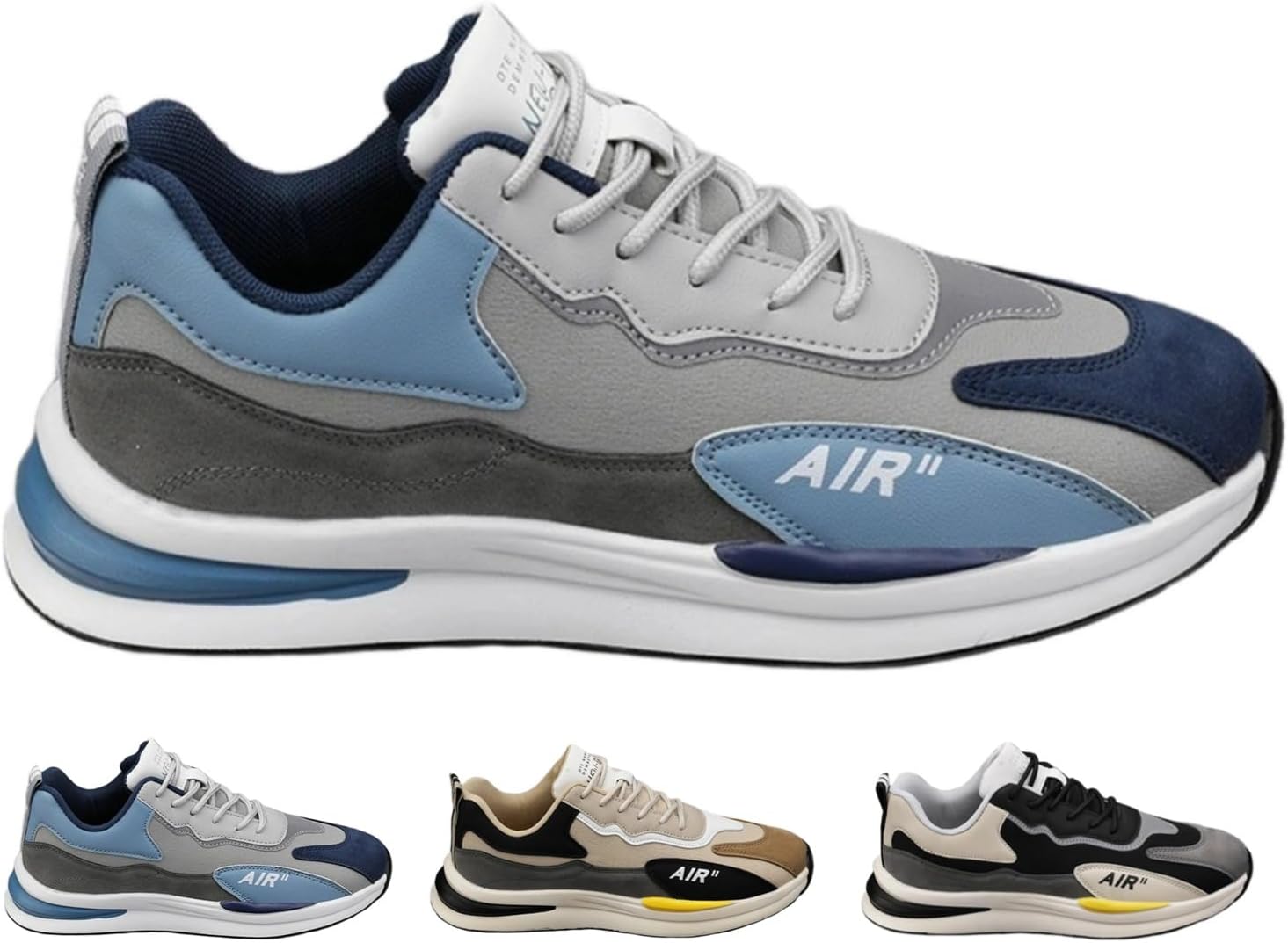 

Мужские и женские модные кроссовки с массивной подошвой, повседневные, легкие, удобные, с амортизацией для ходьбы и бега Macefil, синий/серый