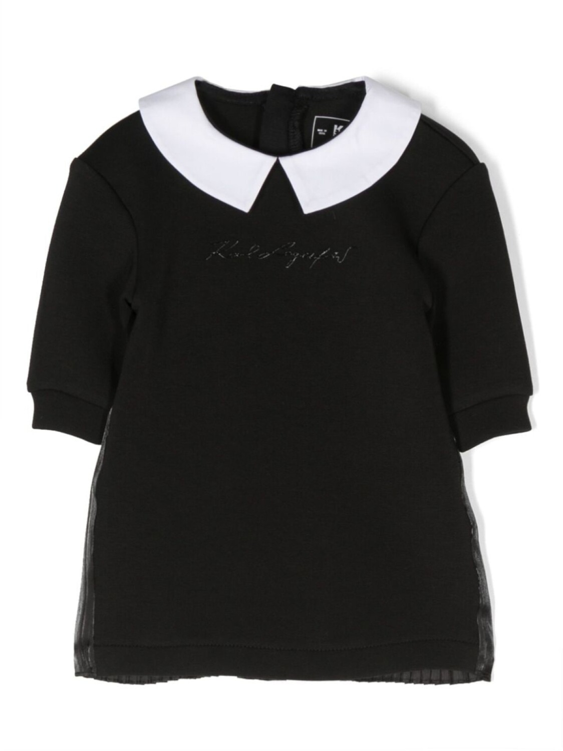 

Karl Lagerfeld Kids платье с вышитым логотипом и воротником, черный