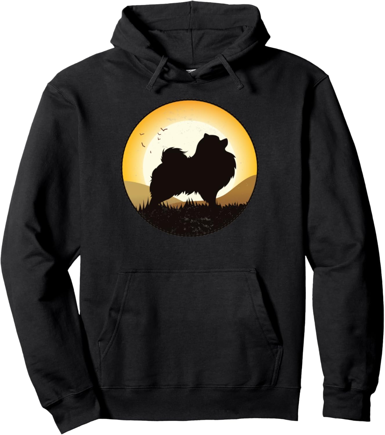 

Толстовка с капюшоном с изображением собаки породы померанский шпиц 99 Gifts Pomeranian Shop, черный