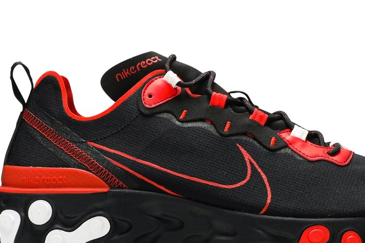 Кроссовки Nike React Element 55 'Script Swoosh', черный — фото 2