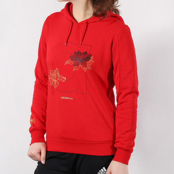 Толстовка с капюшоном neo sweat hd sports красная Adidas, красный — фото 4