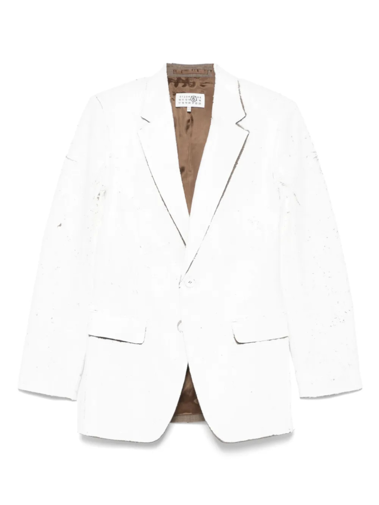 

MM6 Maison Margiela блейзер с эффектом кракле, белый