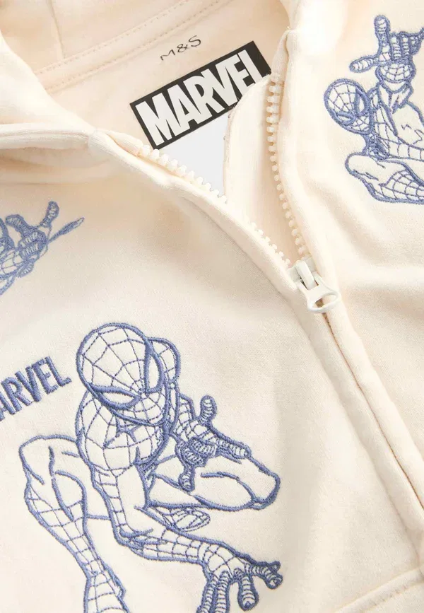 Толстовка Marvel spiderman hoodie Marks & Spencer, светло-кремовый — фото 3