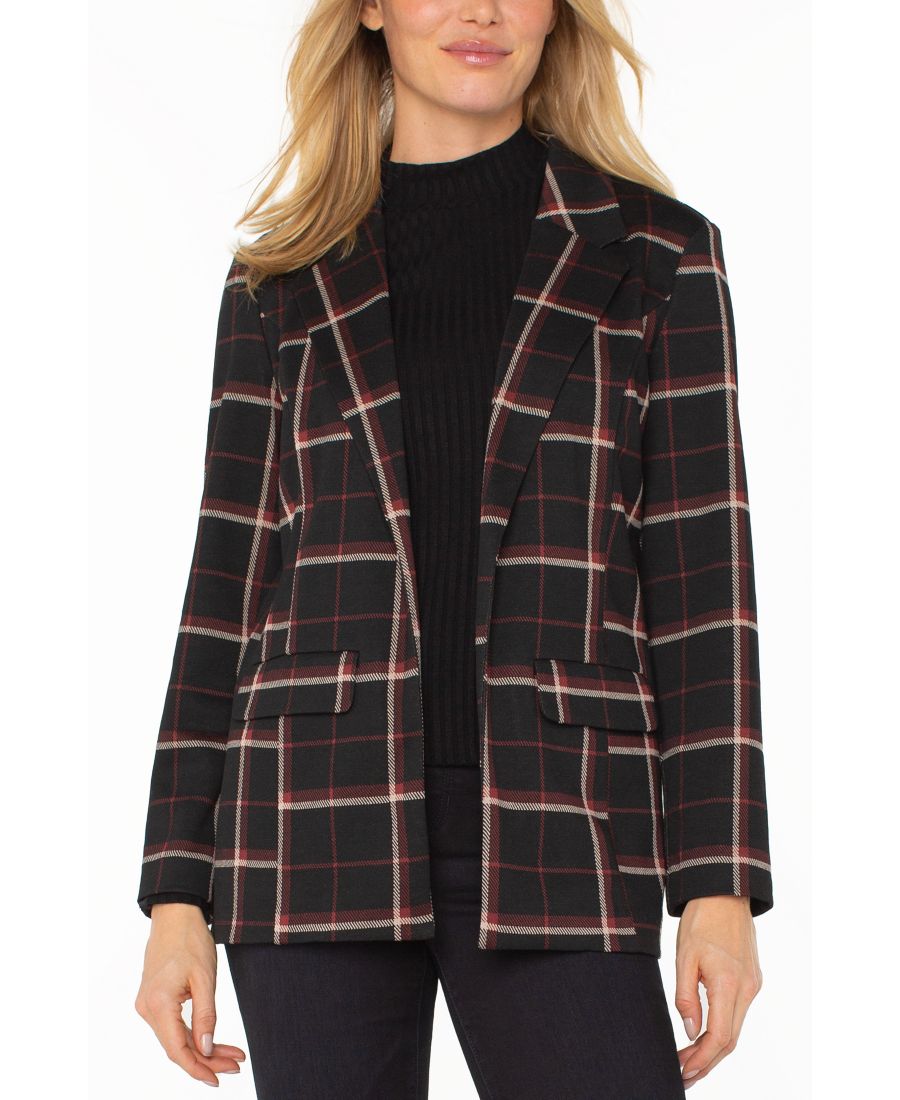 

Женский пиджак в стиле "бойфренд" Liverpool Los Angeles, Black/red Tattersall Plaid