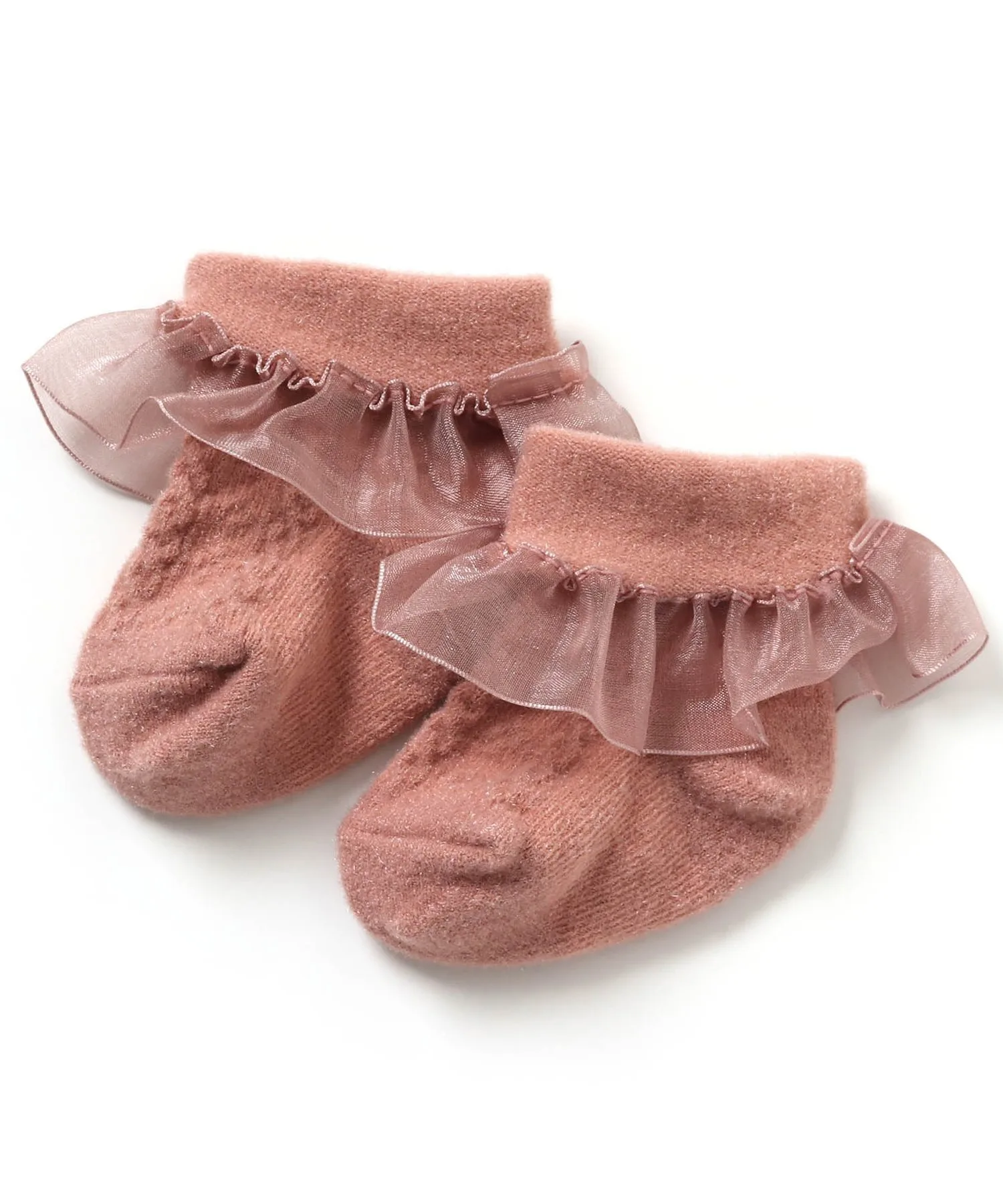 Детские носки с рюшами и текстильной отделкой BREEZE pink