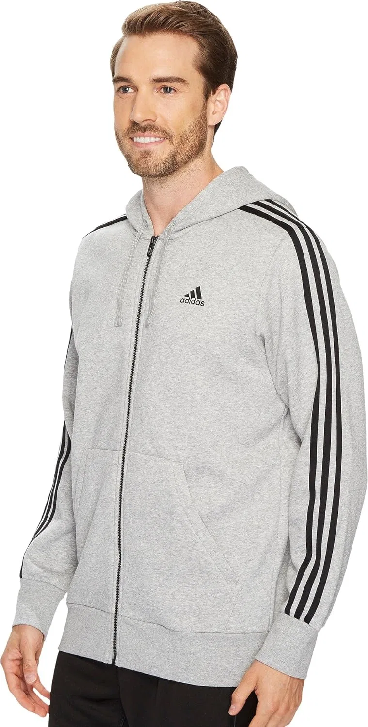 Мужская флисовая толстовка adidas Essentials с тремя полосками и застежкой-молнией — фото 2