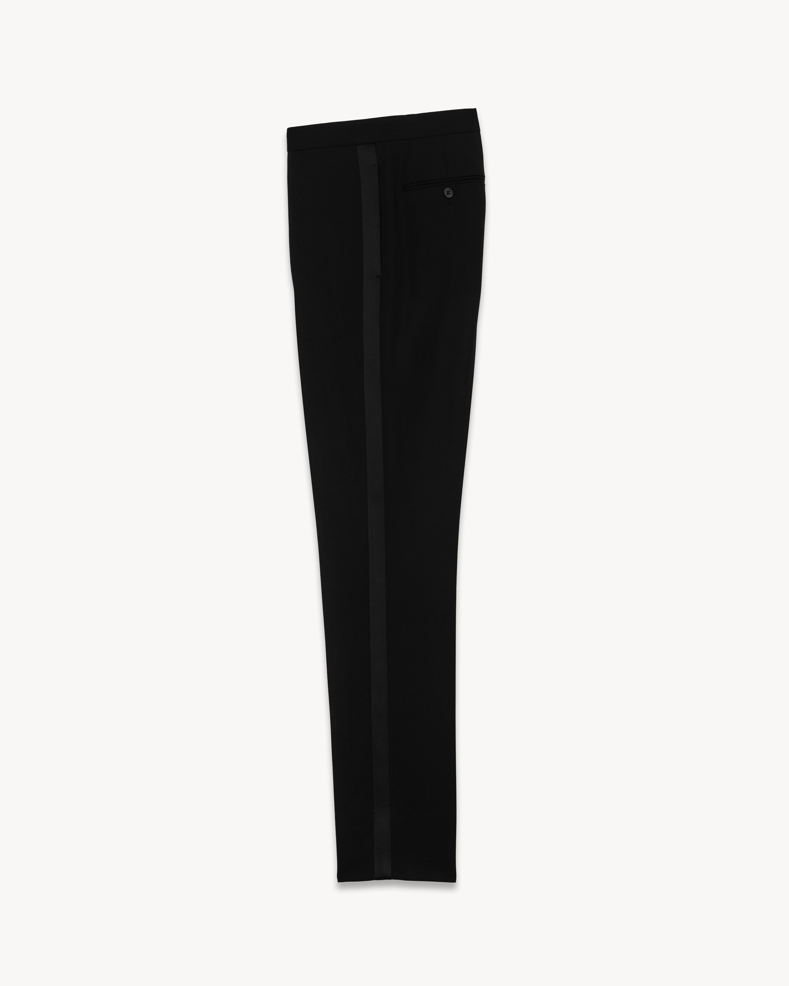 Смокинговые брюки из ткани "грэн де пудр" SAINT LAURENT, черный — фото 2