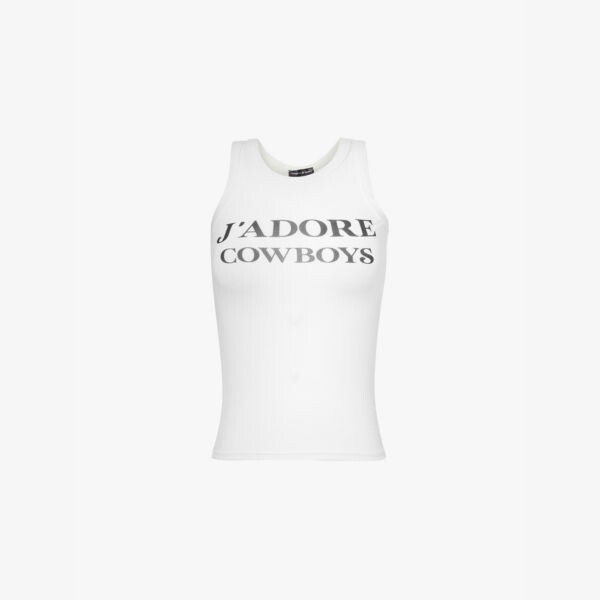 

Топ из эластичного хлопка с принтом логотипа J'Adore cowboys Cowboys Of Habit, белый