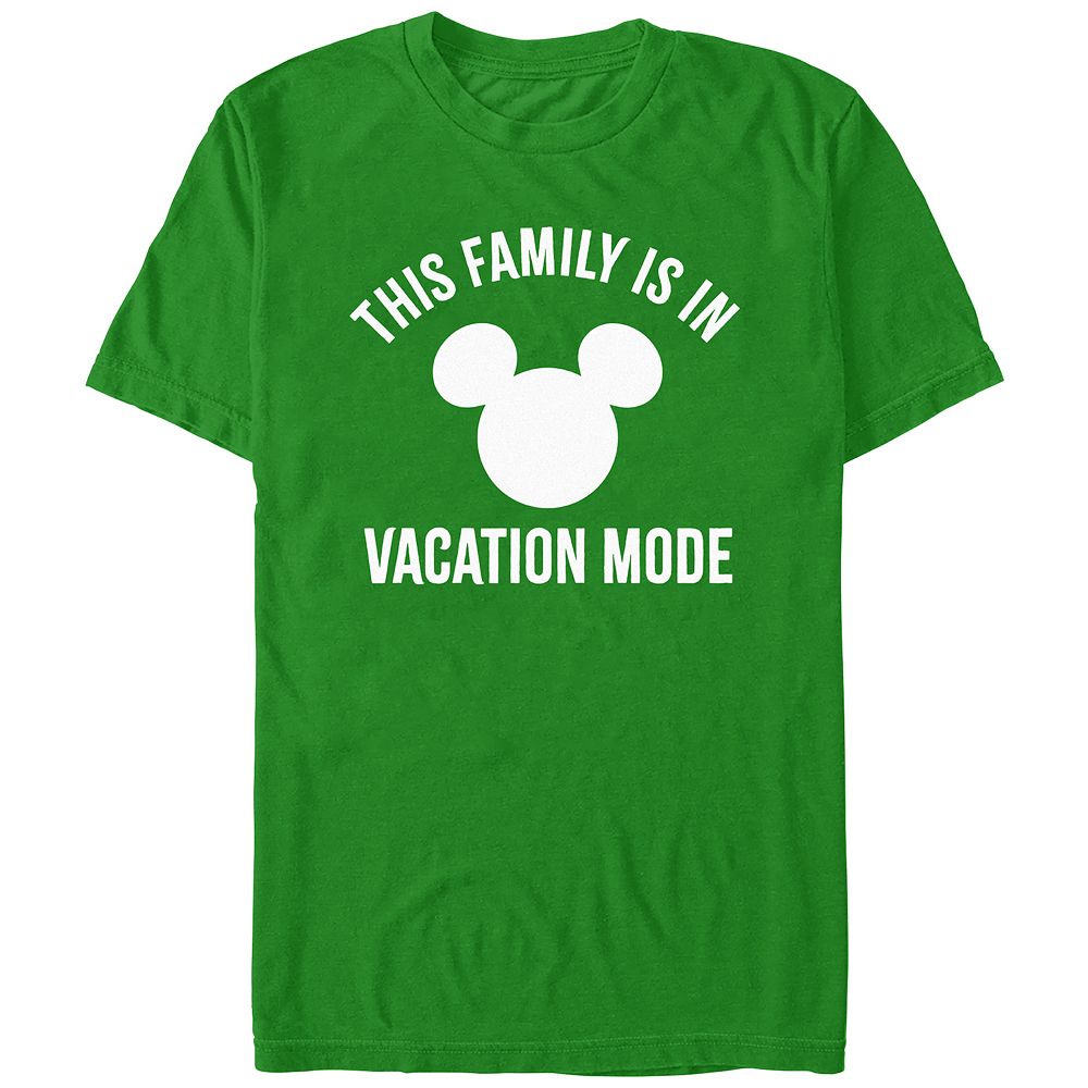 

Мужская футболка Disney's This Family Is In Vacation Mode с логотипом Микки Хэда Licensed Character, цвет Kelly