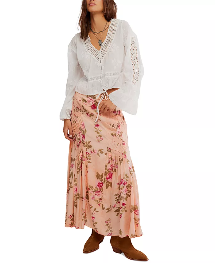 

Женская юбка макси с цветочным принтом Rowan Free People, фиолетовый