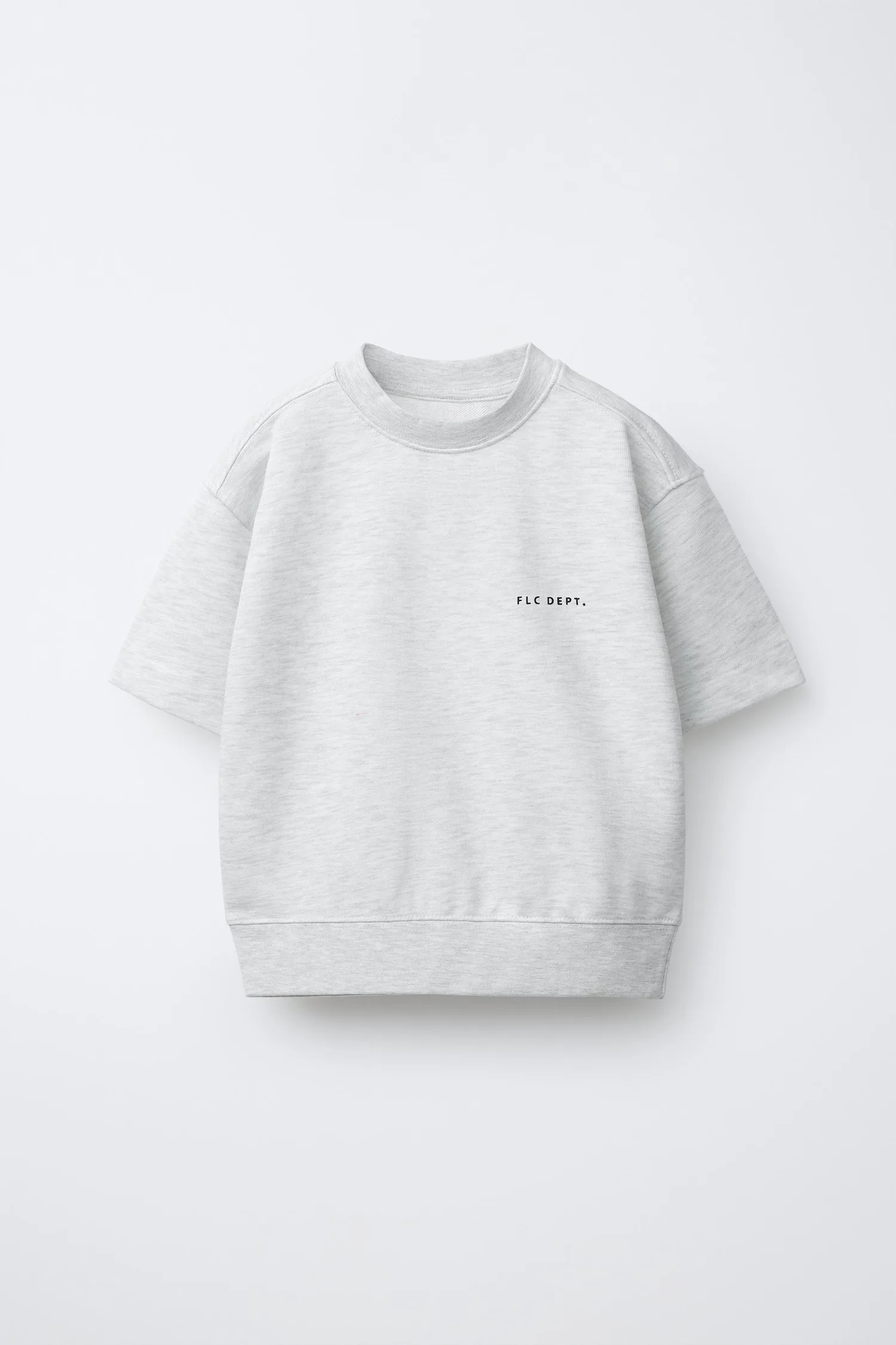 Толстовка с коротким рукавом и рельефным текстом Zara, серый