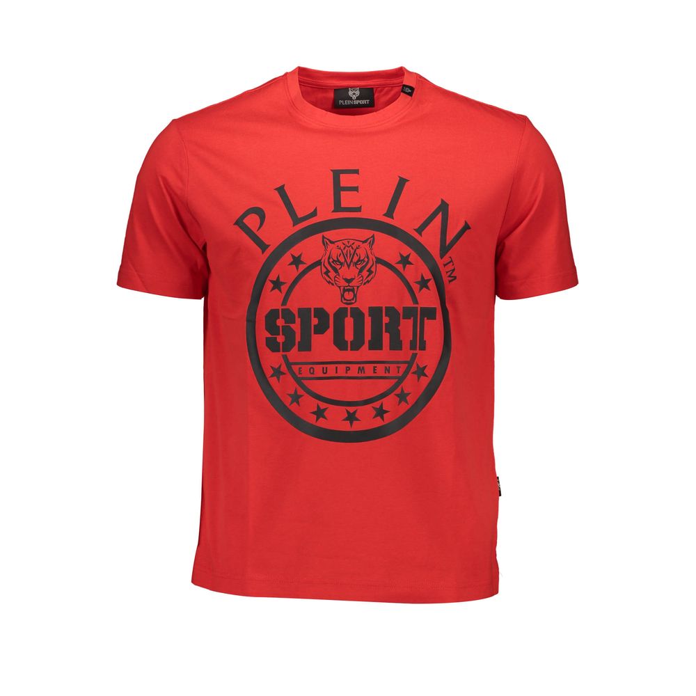 

Красная хлопковая мужская футболка Plein Sport