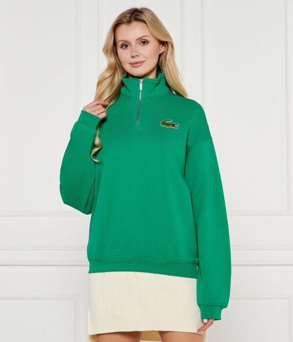 

Толстовка Lacoste Loose Fit на полумолнии, зеленый