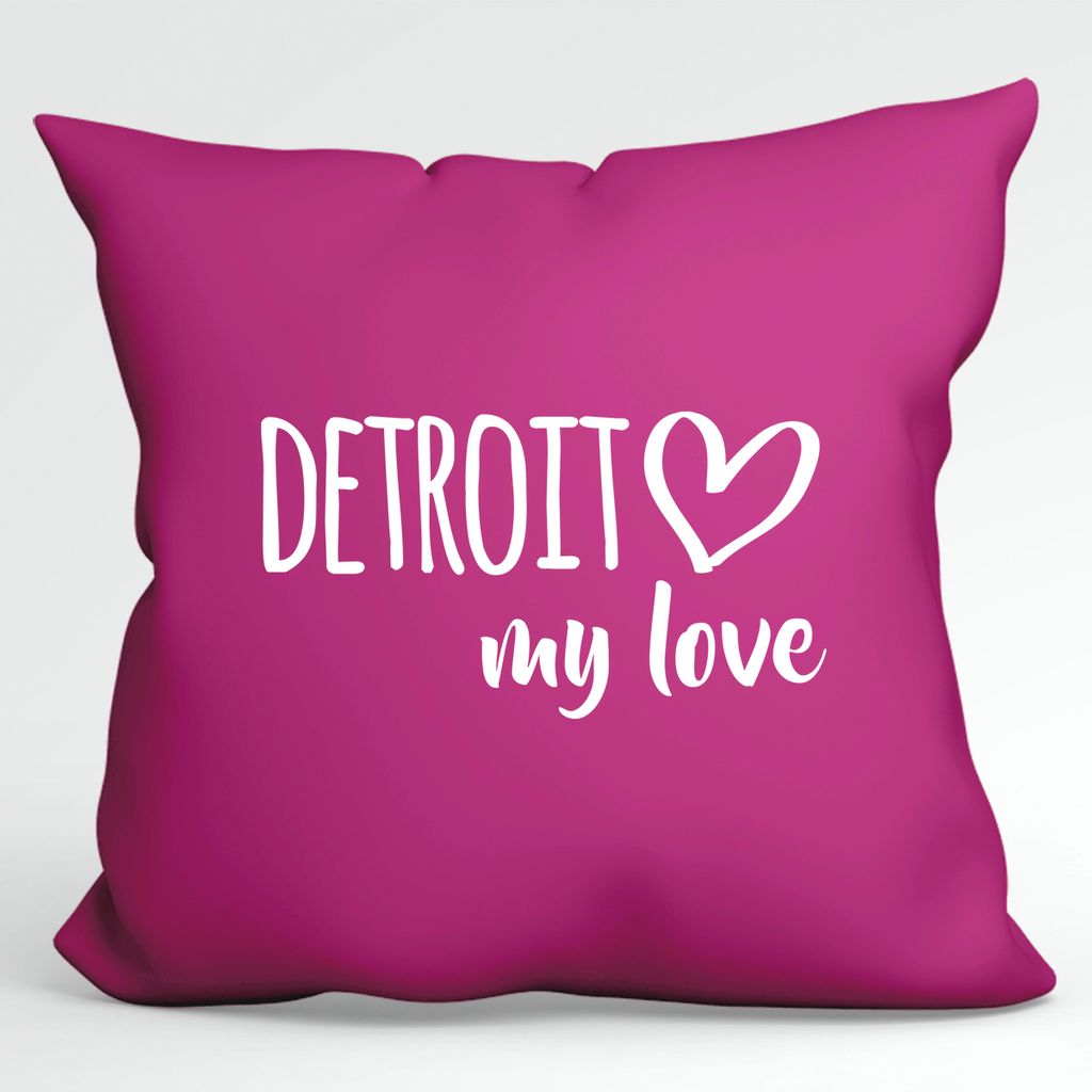 

Подушка Huuraa Detroit my love декоративная наволочка без наполнителя размер 40x40см цвета фуксии для всех поклонников Детройта США идея подарка для друзей и семьи Hellweg Druckerei