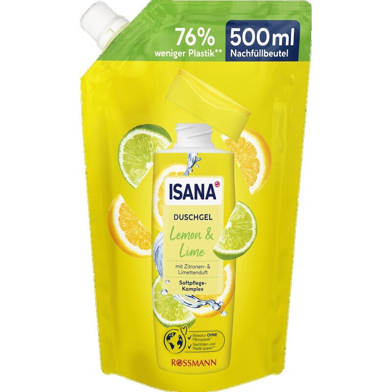 

Сумка для хранения геля для душа «Лимон и лайм» ISANA, 500 ml