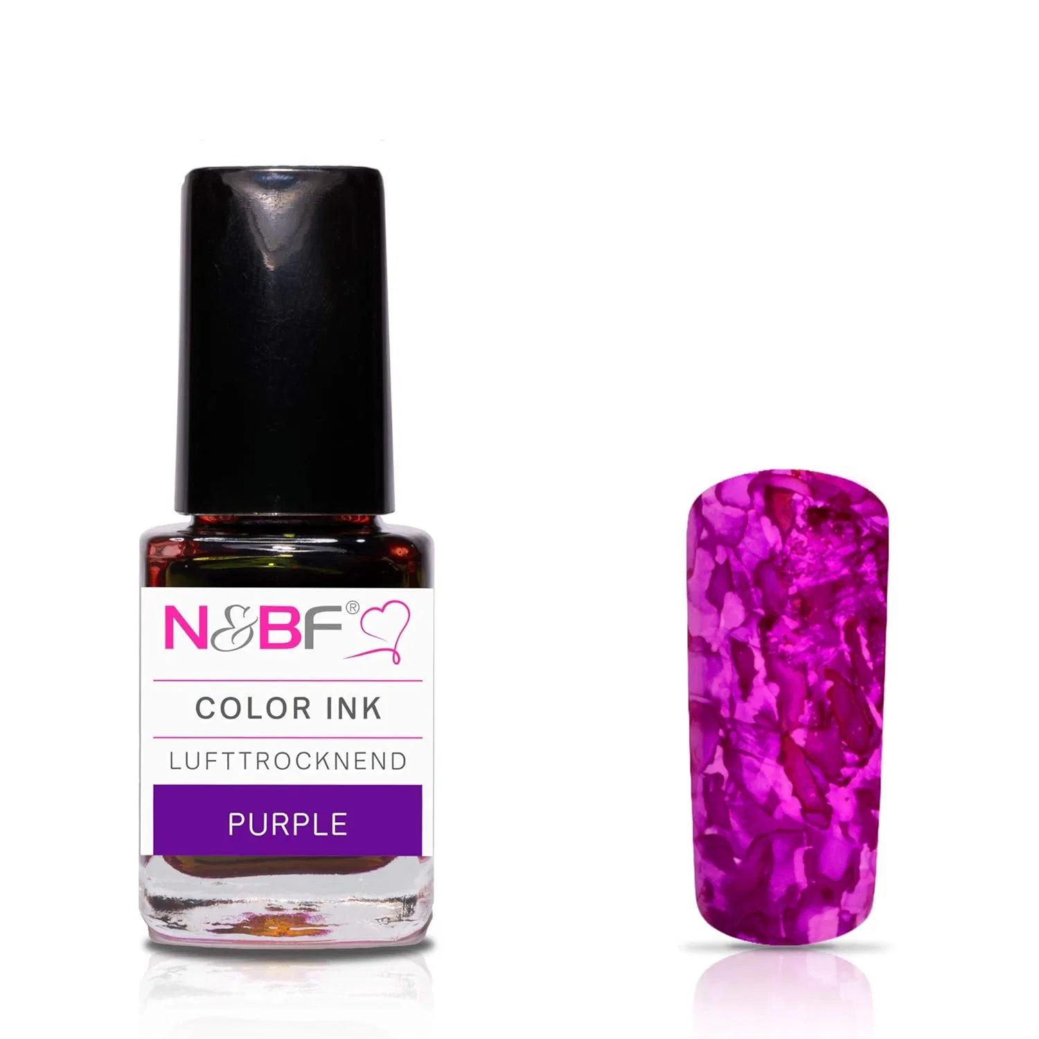 Фиолетовый лак для ногтей N&BF с эффектом мрамора, 12 мл Nails Factory
