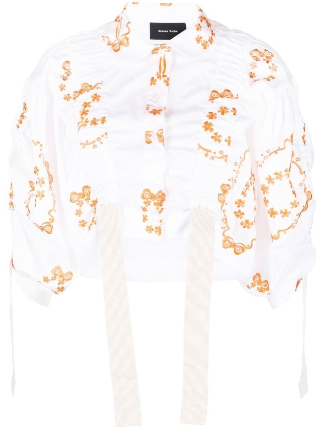 

Simone Rocha укороченная рубашка Bow Wreath, белый
