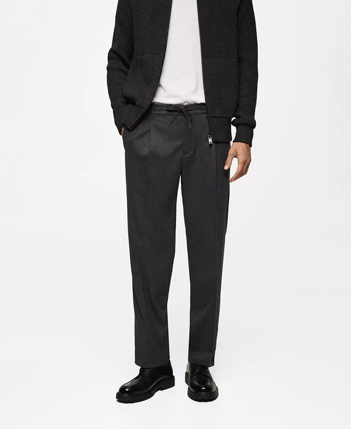 

Мужские классические брюки со складками Regular-Fit MANGO, серый