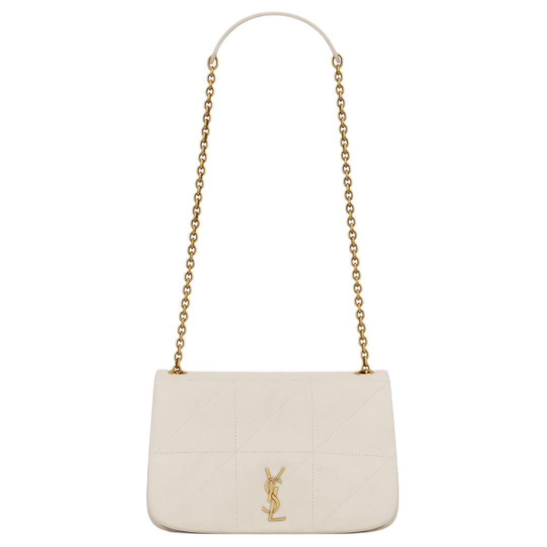 

SAINT LAURENT Дамская мини-сумка через плечо на пояс из мягкой овчины винтажная белая