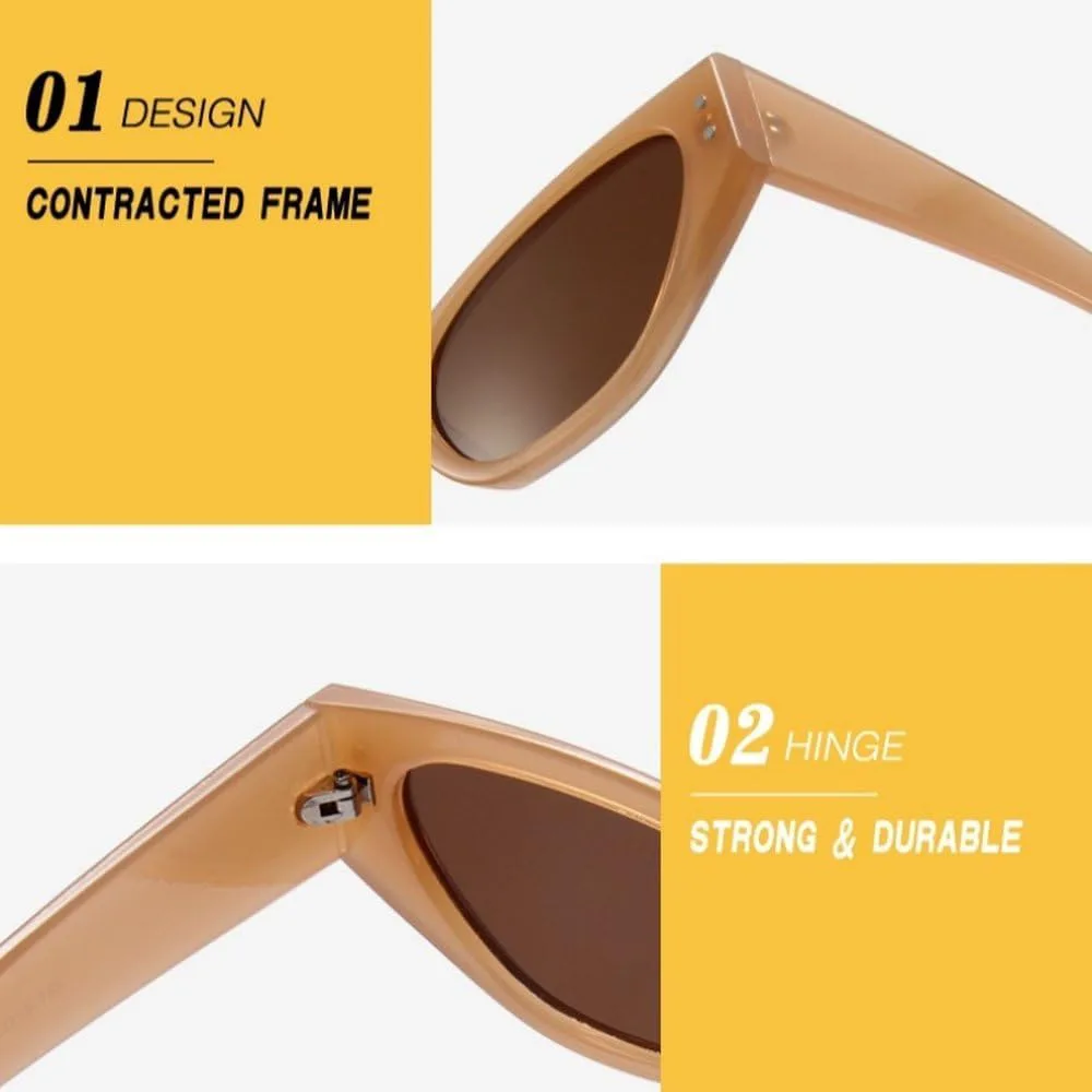 

Ретро-солнцезащитные очки «кошачий глаз» для женщин, винтажные, маленькие, женские/мужские, солнцезащитные очки с заклепками, роскошные женские очки GHVWYX, Teatea