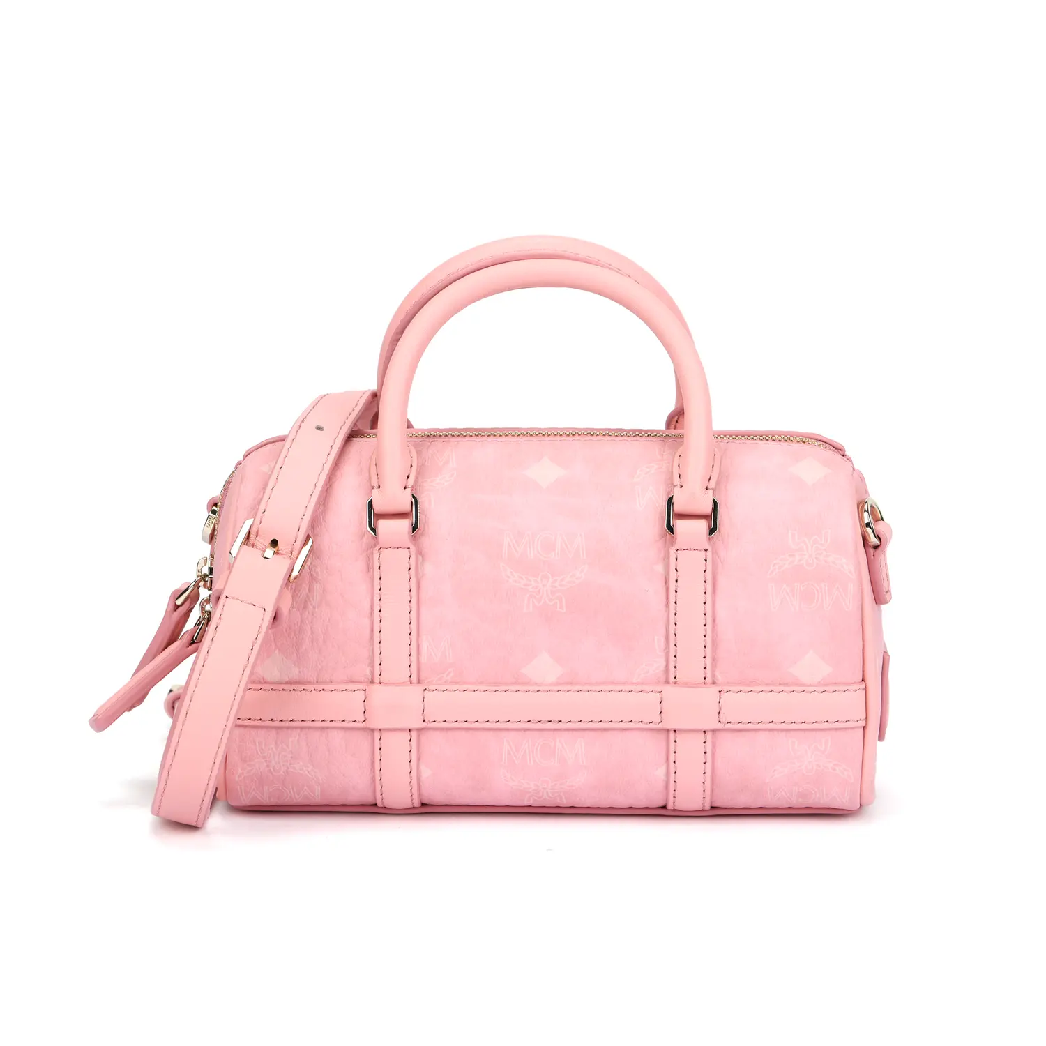 

Сумка через плечо Aren Visetos с отделкой из кожи Nappa, кросс-боди, мини-женская Pink MCM, Set (Bag+Dust Bag)