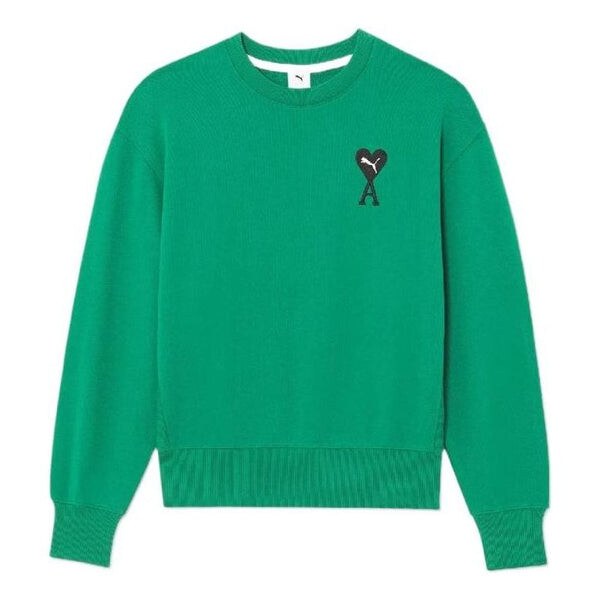 

Свитер x ami crew neck sweatshirt 'green' Puma, зеленый