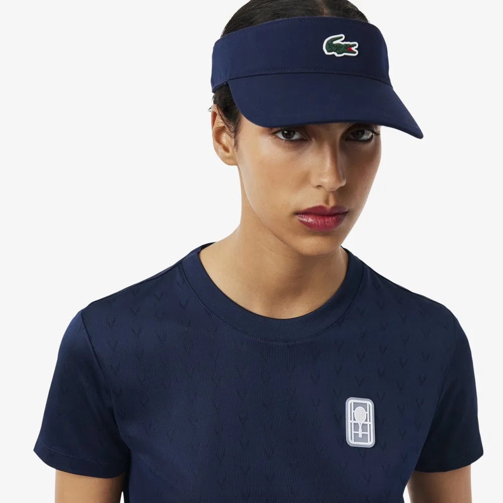 Футболка теннисная Lacoste Heritage, темно-синяя — фото 2