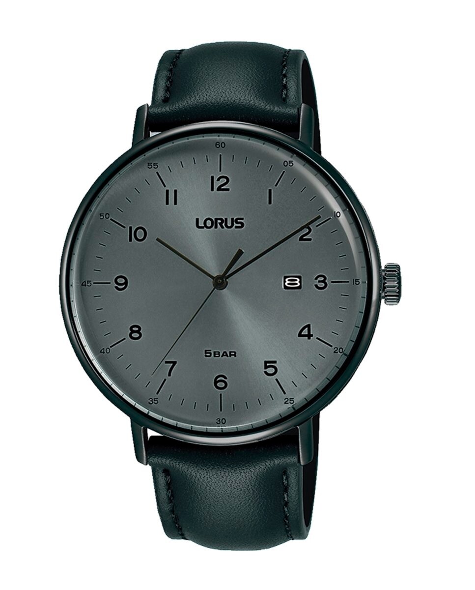 

Классические мужские часы RH983MX9 из кожи и черного ремешка Lorus, черный