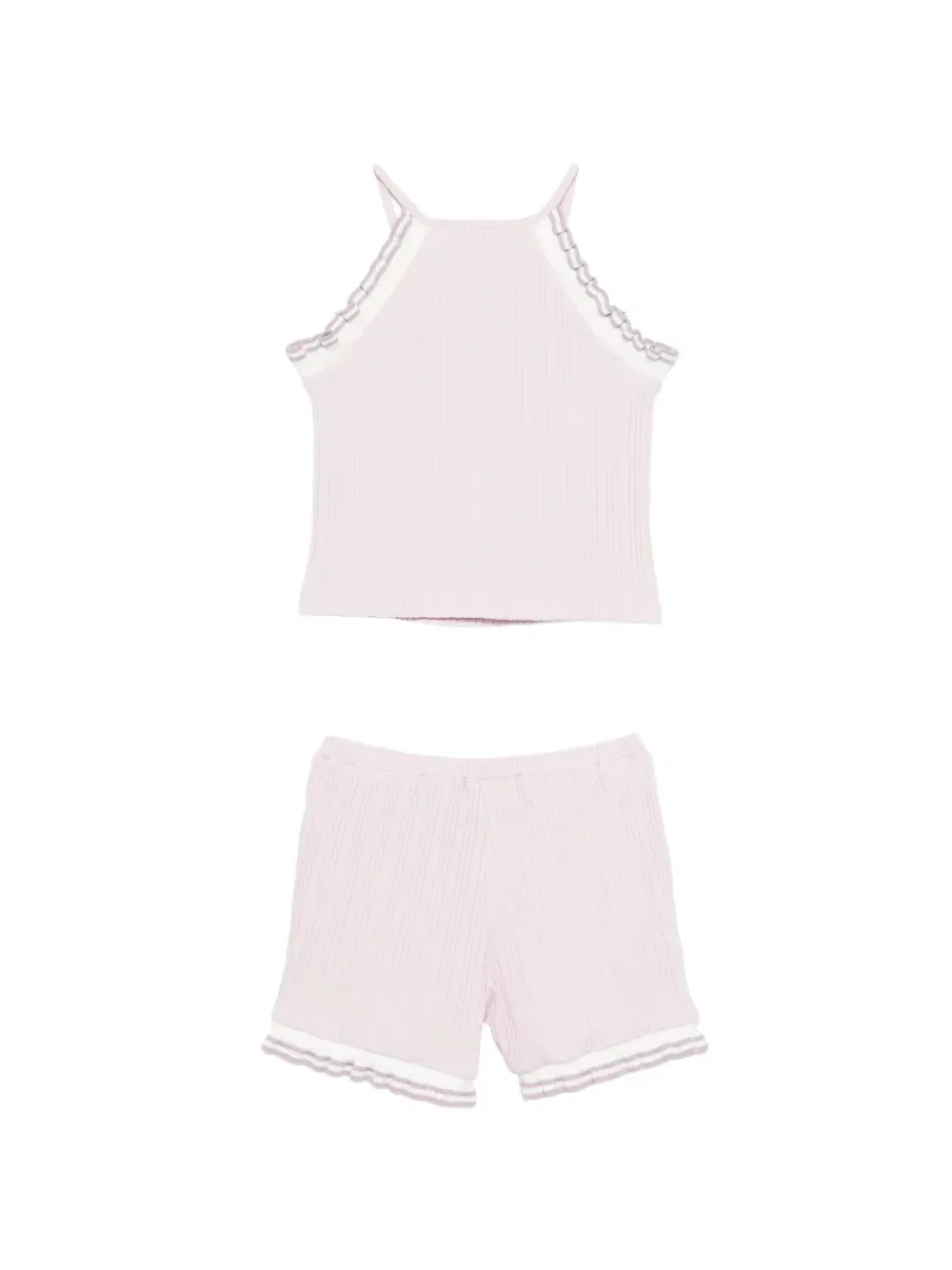 Комплект из топа и шорт с оборками Emporio Armani Kids, розовый — фото 2