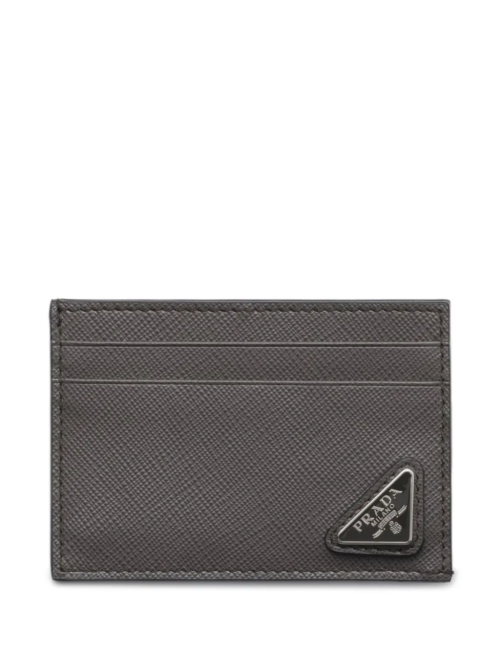 

Картхолдер из сафьяновой кожи Prada, серый