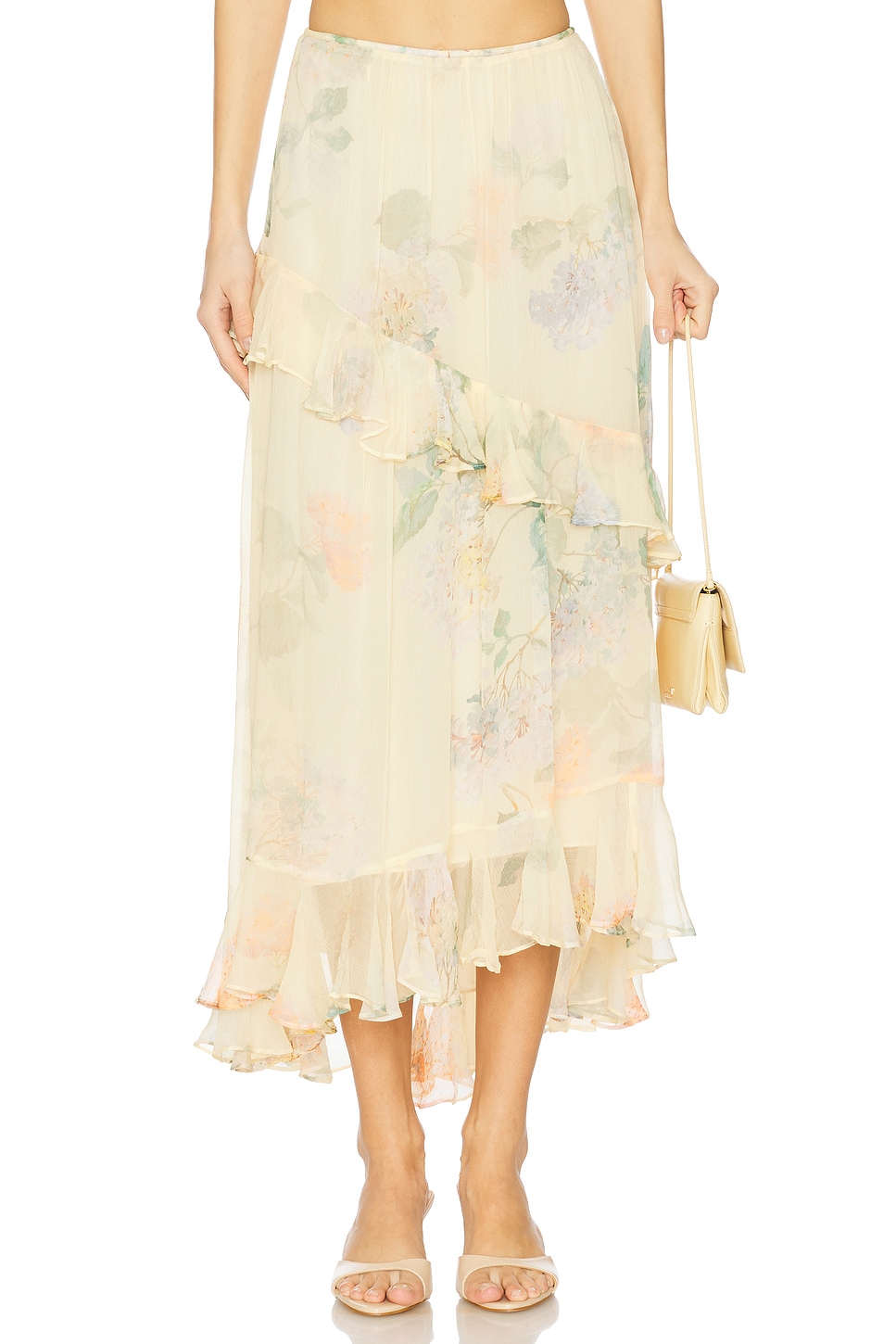 

Асимметричная юбка Illuminate от Zimmermann, lemon hydrangea