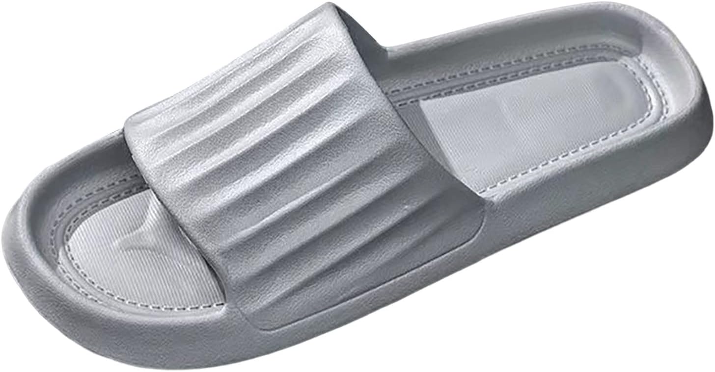 

Мужские тапочки для душа, домашние, прочные, противоскользящие, дышащие, с массажной мягкой подошвой, быстро сохнущие, удобные, с плоской подошвой, с поддержкой свода стопы Generic, серый